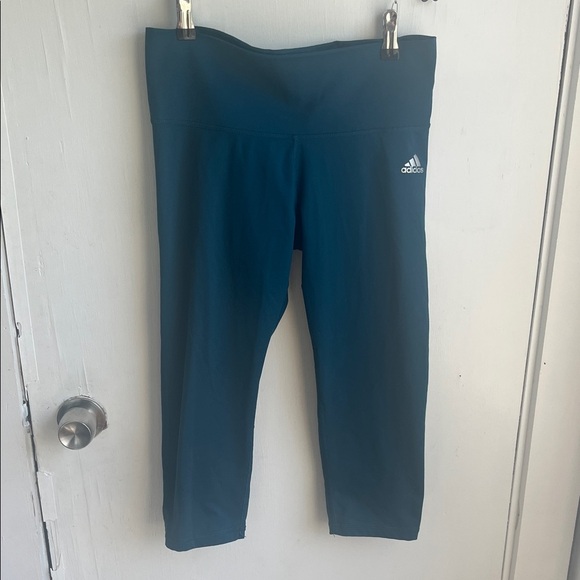 Adidas Deep Blue Leggings Size Medium (12/14) - Picture 1 of 5
